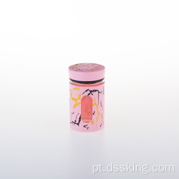 Garrafa de tempero de vidro de mármore rosa para cozinha
